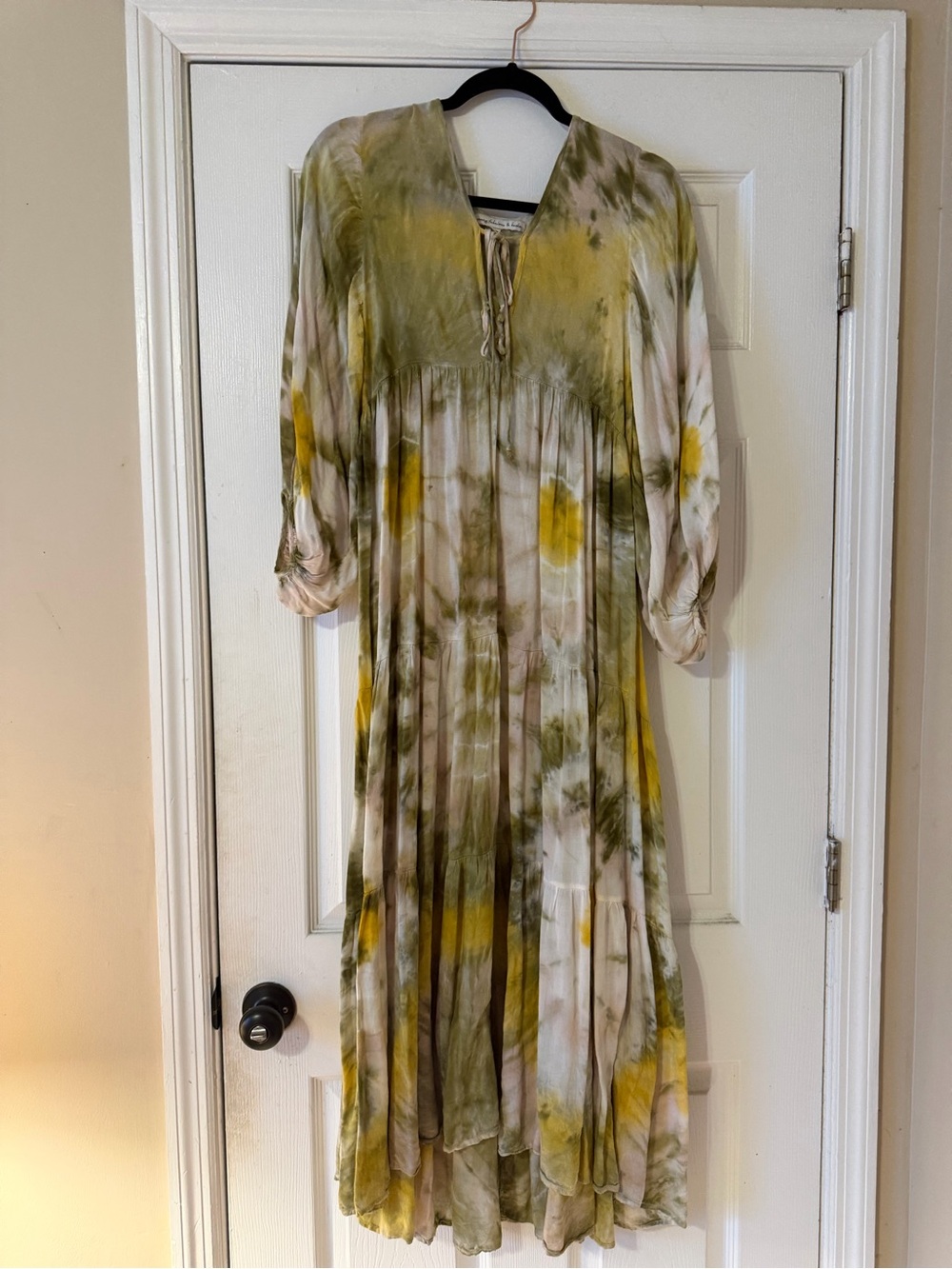 Young Fabulous & Broke Olive and Yellow Tie-Dye Maxi Dress